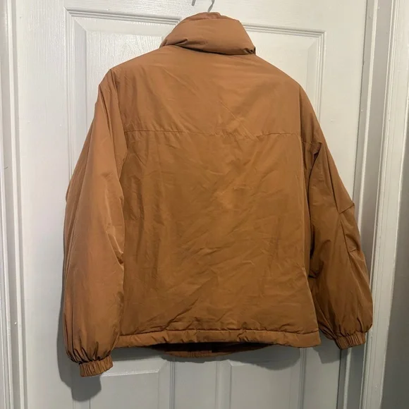 FREE PEOPLE WE THE FREE Women's Tan Doe Duvet Bomber Puffer Jacket Size XS - Picture 6 of 7